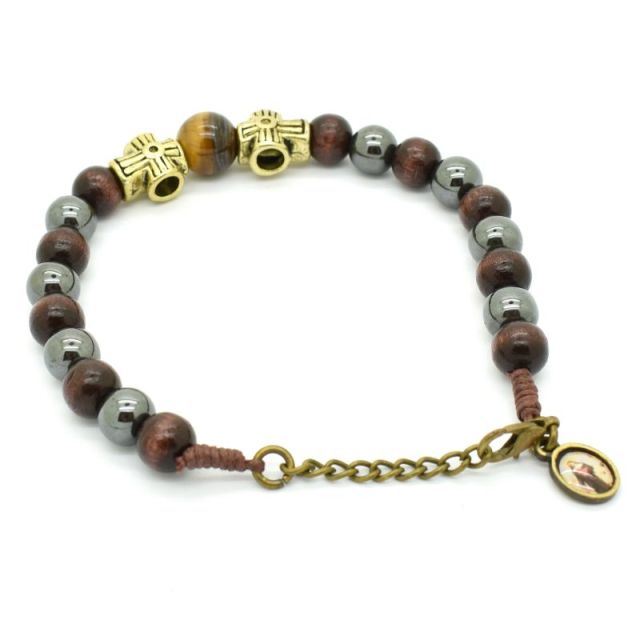 Bracelet Hématite et Œil de Tigre